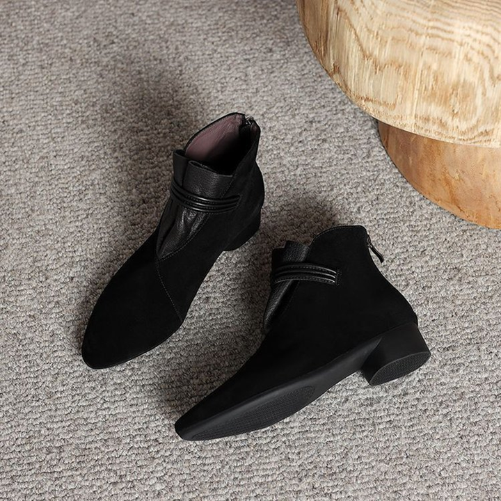 Pointed Toe Low Heel Ankle Boots